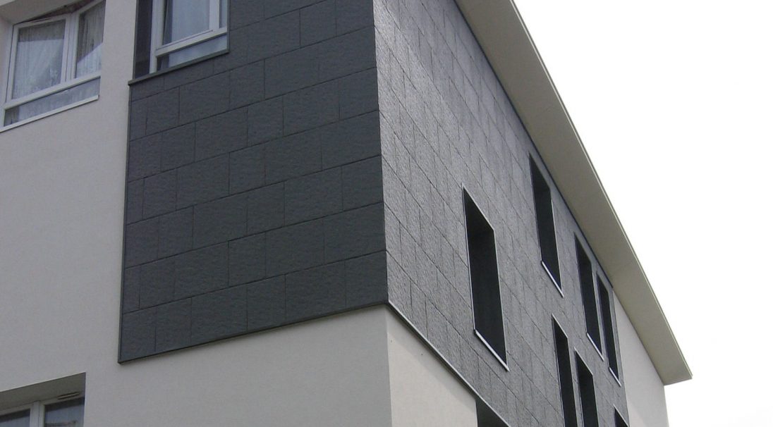 Les Explorateurs residence rainscreen cladding, cladding with subframe (CWS)